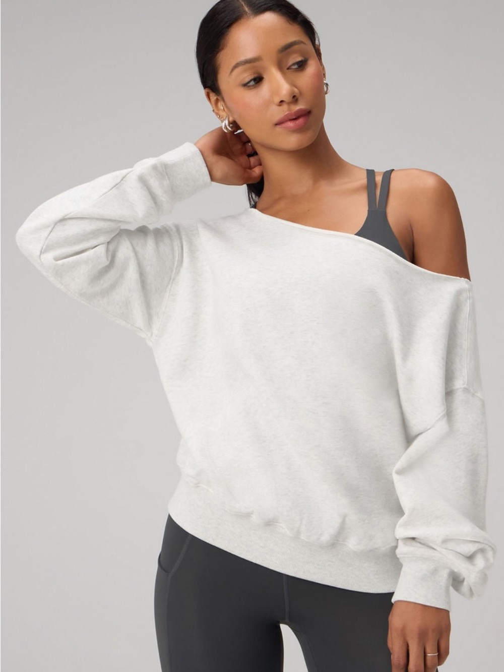 Fabletics Off-the-Shoulder Lightweight Sweater - Cream
